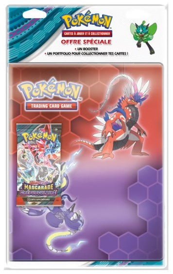 Pokémon - Portfolio 9 cases + 1 Booster Mascarade Crépusculaire koraidon et miraidon - japon toujours